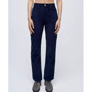 RE/DONE Collections Corduroy 70 Orginals Pocket Loose Flare navy blue sz 24
